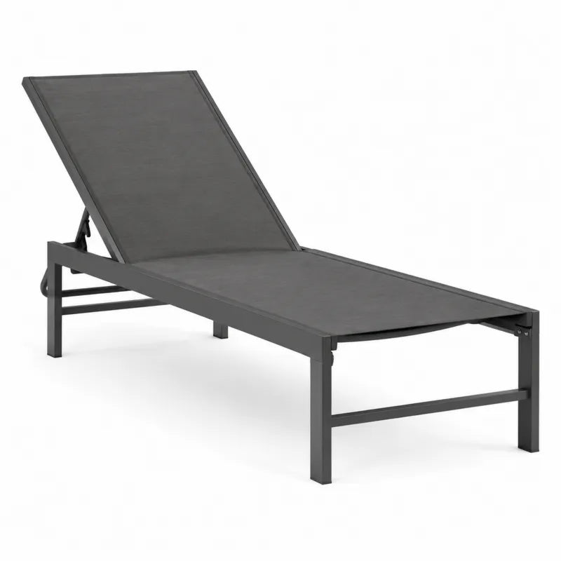 Leżak ogrodowy metalowy czarny 200x60x30 cm