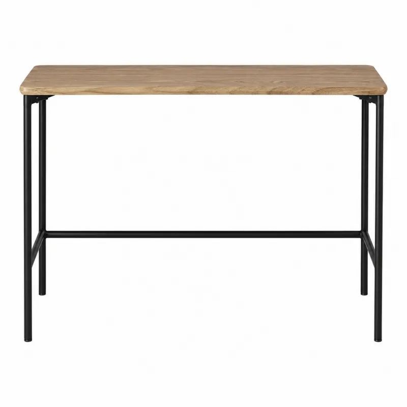 Biurko prostokątne drewno dąb 120cm x 60cm x 74cm czarny stal