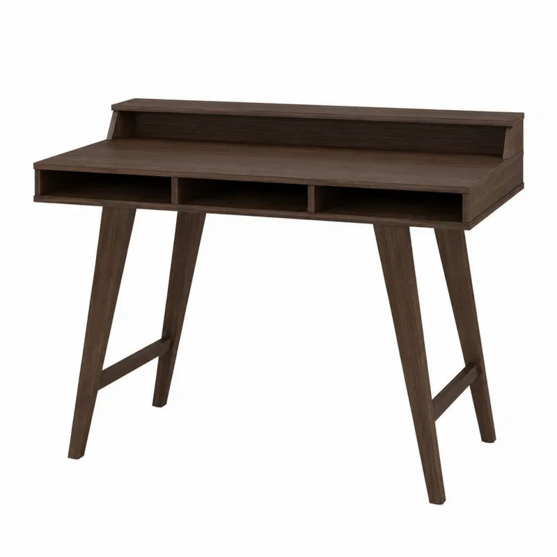 Biurko drewniane z półkami MDF 120x60x75 cm brązowe