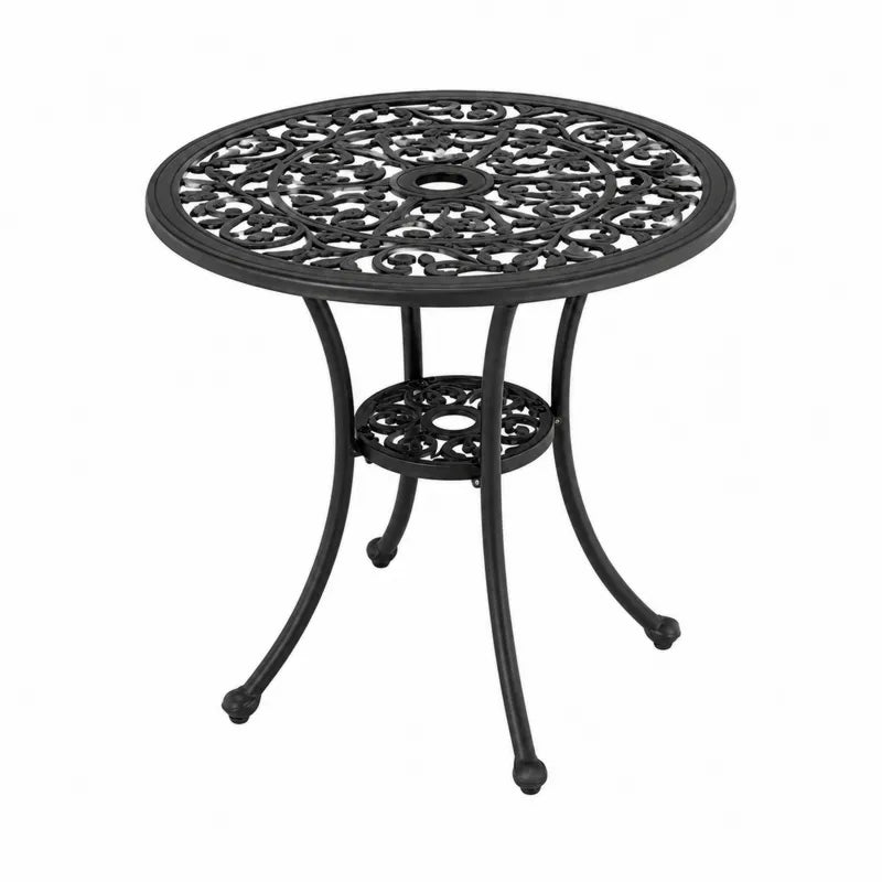 Metalowy okrągły stół ogrodowy 90cm czarny