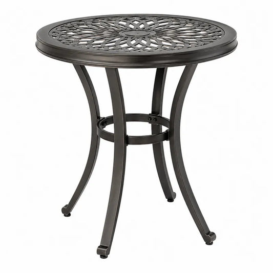 Stół ogrodowy metalowy ażurowy ciemnoszary 75 cm