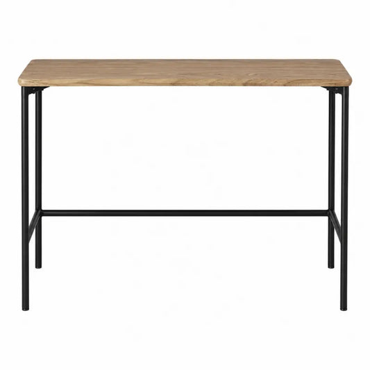 Biurko prostokątne drewno dąb 120cm x 60cm x 74cm czarny stal
