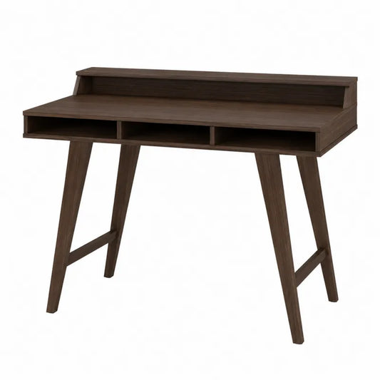 Biurko drewniane z półkami MDF 120x60x75 cm brązowe