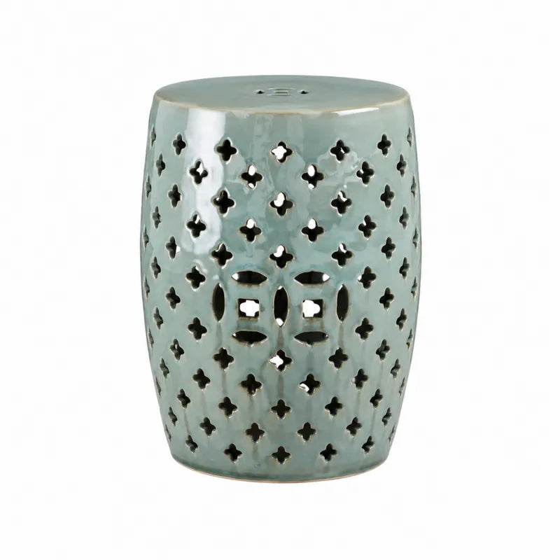 Ceramiczny stołek ażurowy zielony 45 cm