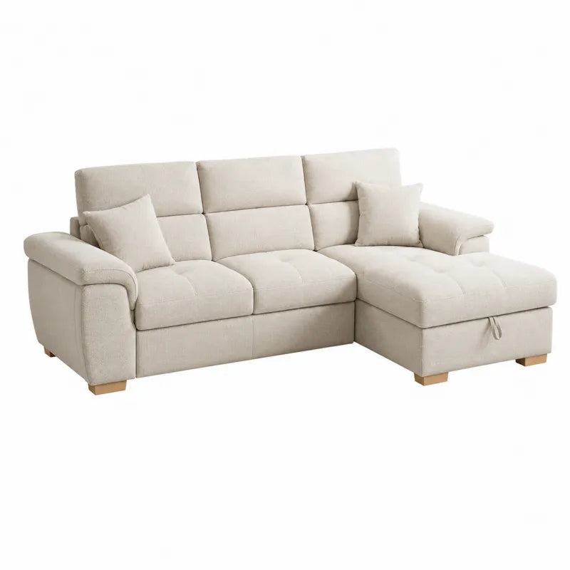 Sofa narożna z tkaniny 255 cm
