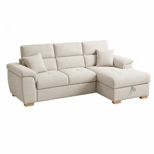 Sofa narożna z tkaniny 255 cm
