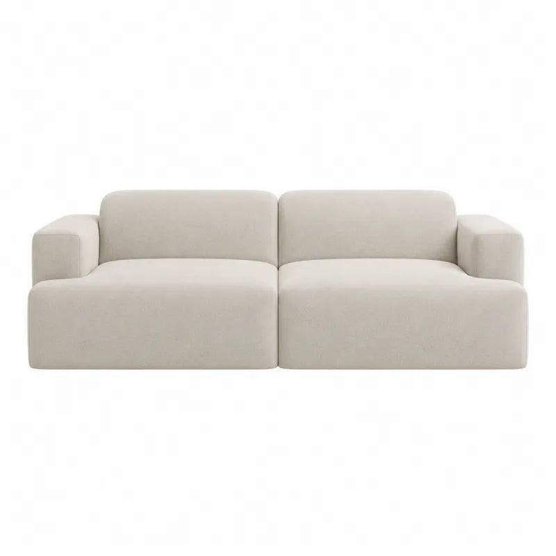 Sofa modułowa beżowa 200 cm z poliestru