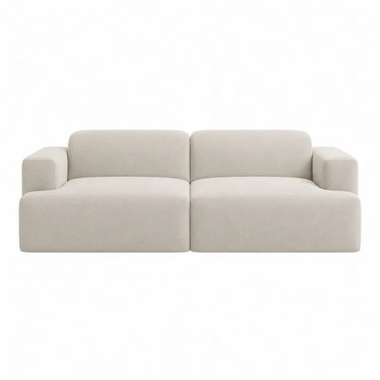Sofa modułowa beżowa 200 cm z poliestru